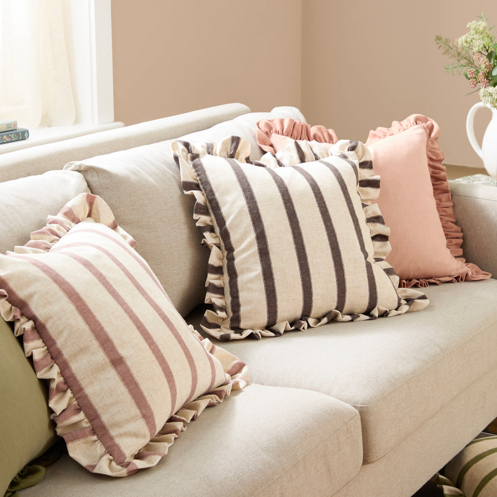 Connie Stripe Cushion Pink