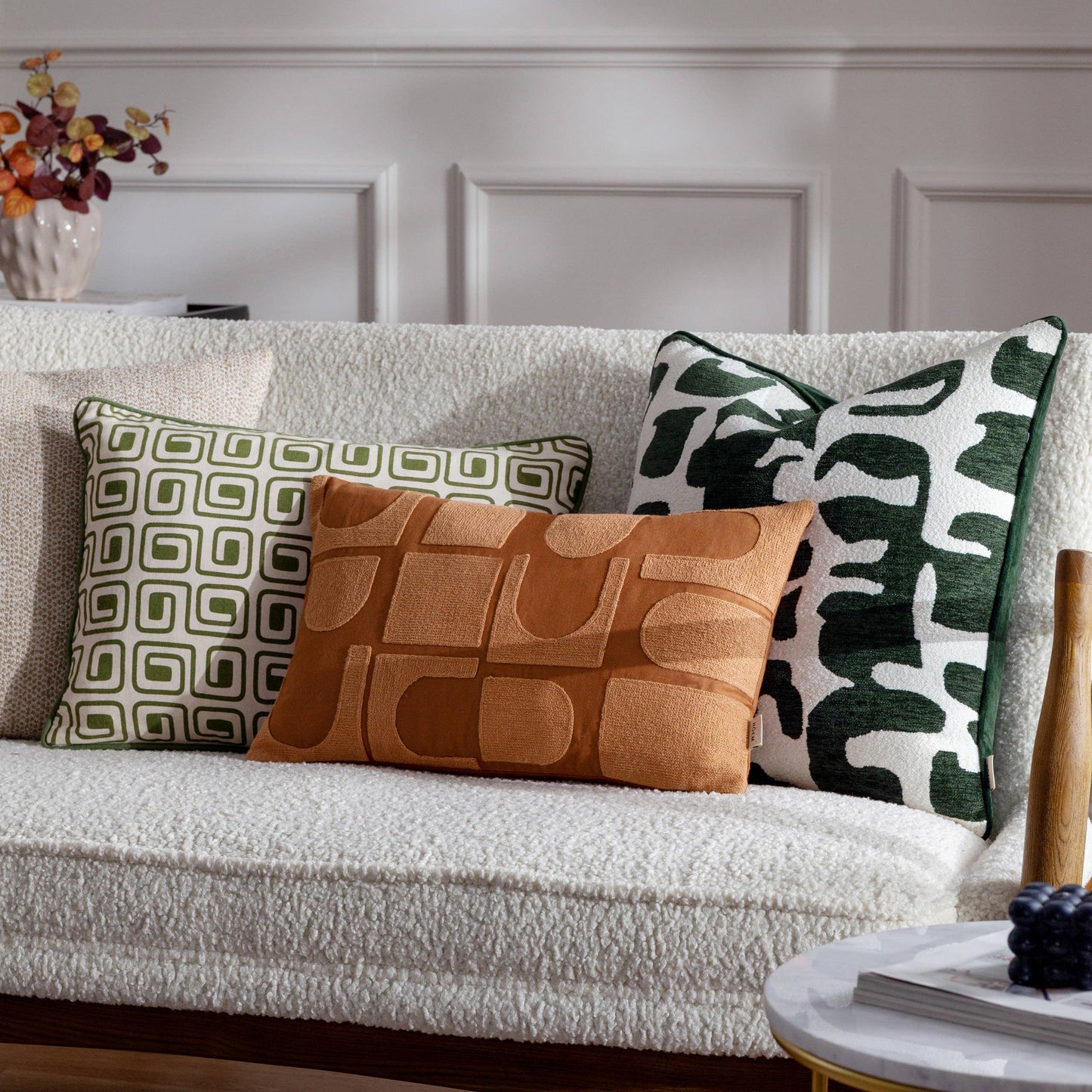Hallam Embroidered Cotton Cushion Copper: Copper 30 x 50cm