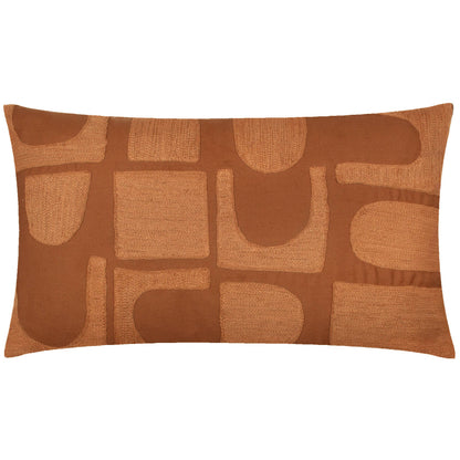 Hallam Embroidered Cotton Cushion Copper: Copper 30 x 50cm
