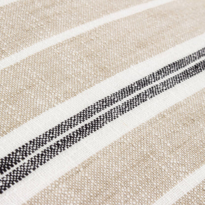 Hebble Striped Cushion Natural Black: Natural Black 50 x 50cm