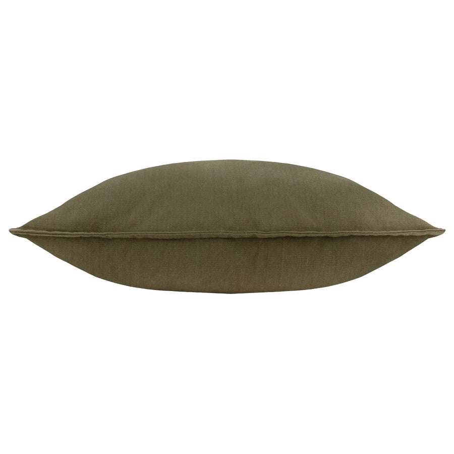 Slub Cotton Cushion Lichen Green