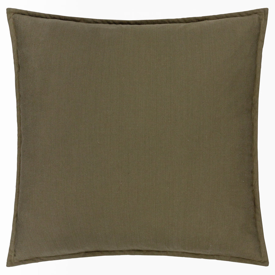Slub Cotton Cushion Lichen Green
