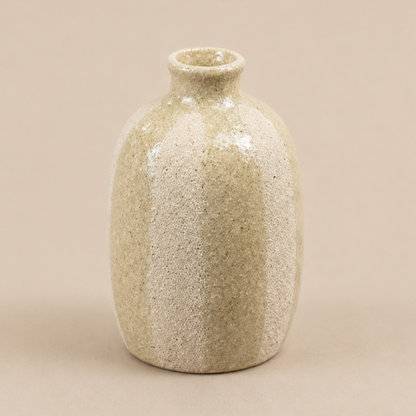 Beige Stripe Medium Ceramic Vase
