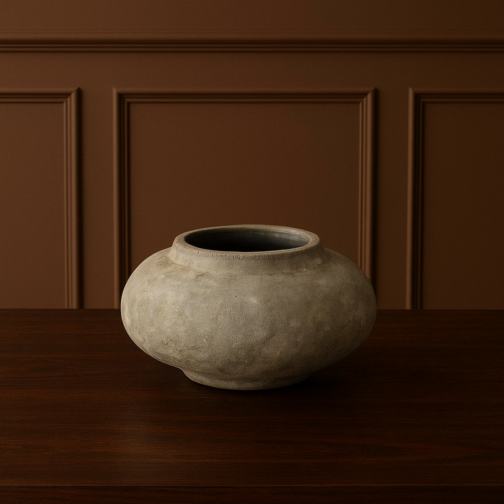 Wide Stone Vase, 27cm