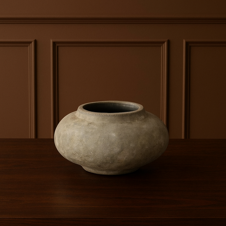 Wide Stone Vase, 27cm