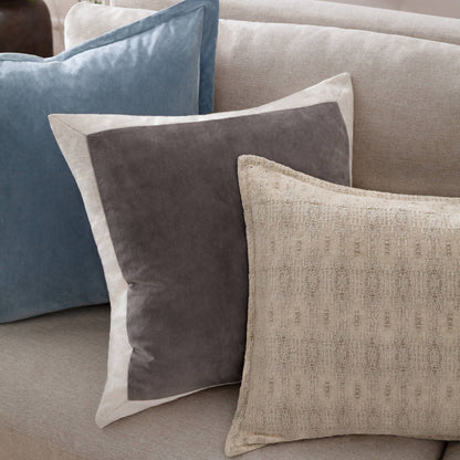 Merton Square Velvet Cushion Dusty Blue: Dusty Blue 55 x 55cm