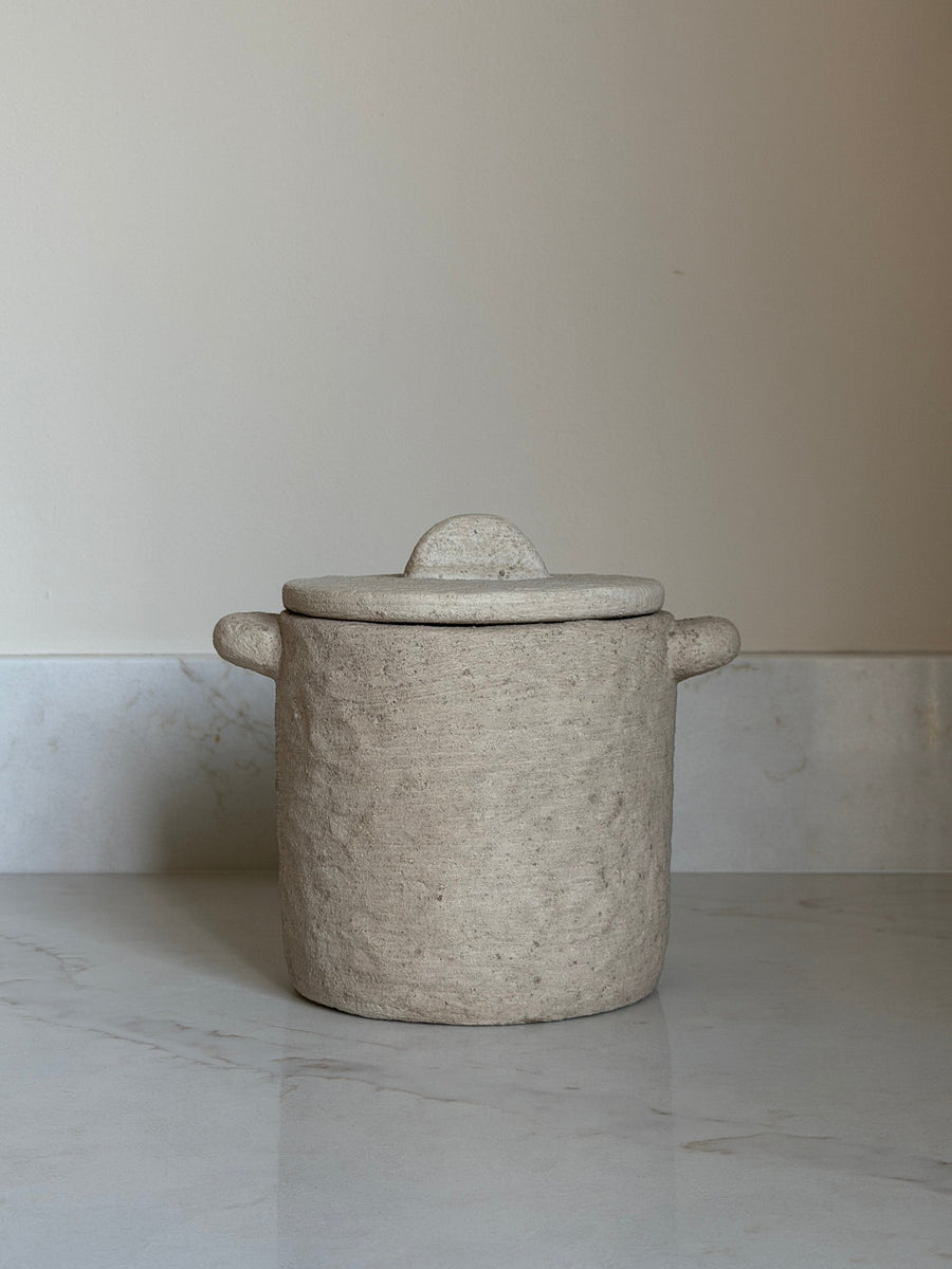Stone-effect Storage Pot