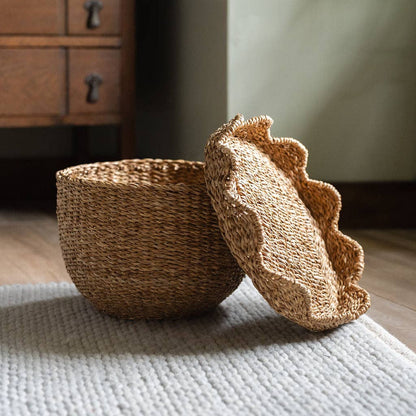 Scallop Lidded Storage Basket