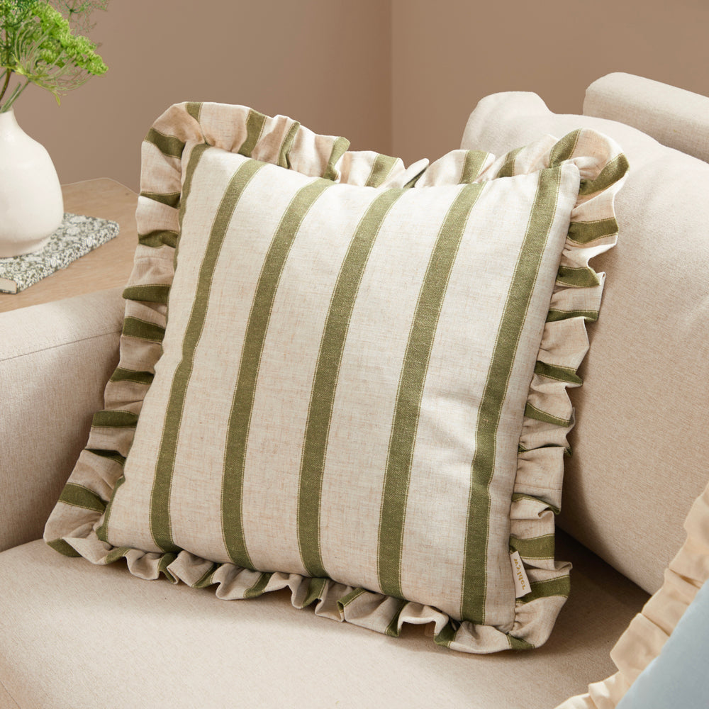 Connie Stripe Cushion Green
