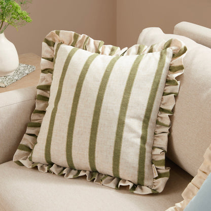 Connie Stripe Cushion Green