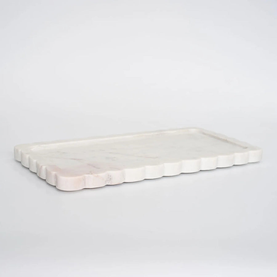 White Marble Scallop Tray