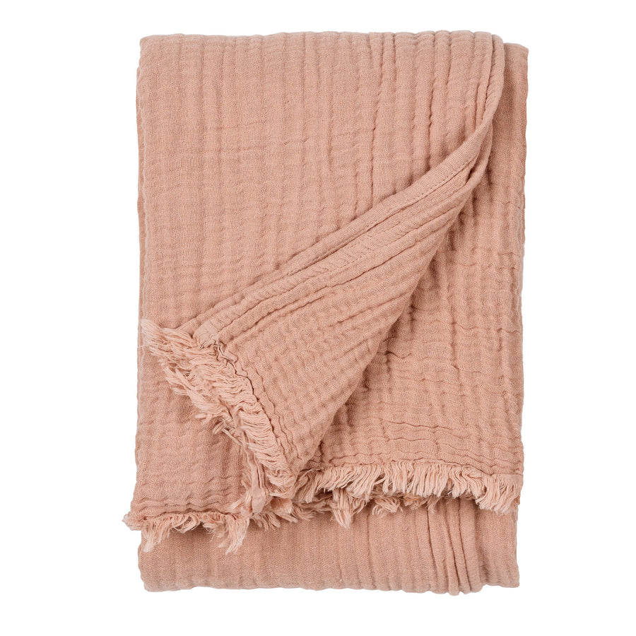 Lark Muslin Cotton Throw Pink Clay: Pink Clay / 130 x 180cm