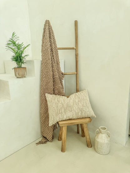 Arvo Woven Tasselled Throw Plaster: Plaster / 130 x 180cm