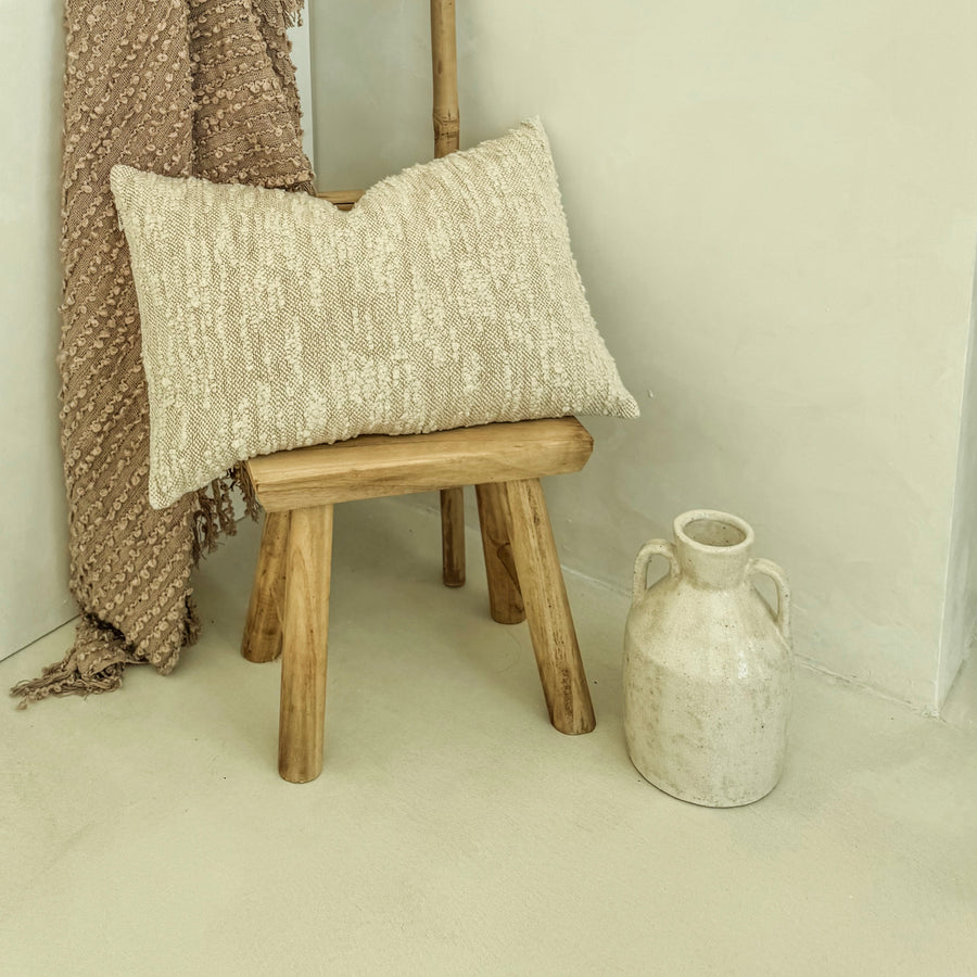 Cream Ceramic Vase with Handles, 26.5cm