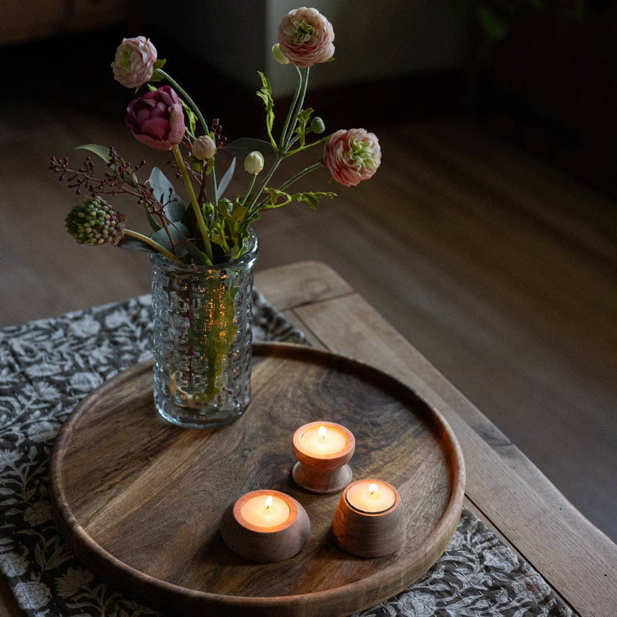Round Mango Wood Tray