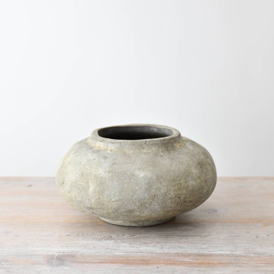 Wide Stone Vase, 27cm