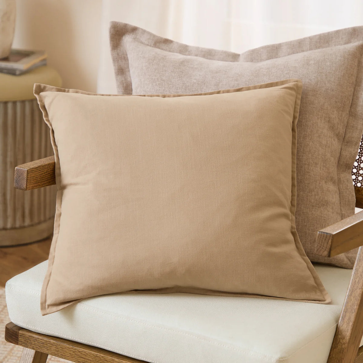 Slub Cotton Cushion Lichen Natural
