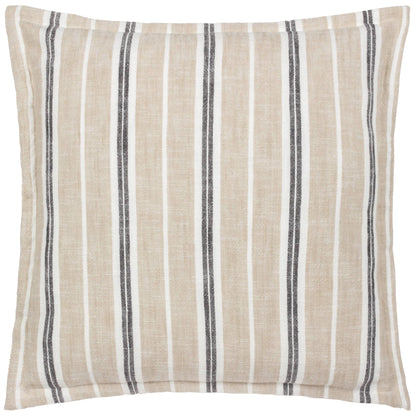 Hebble Striped Cushion Natural Black: Natural Black 50 x 50cm