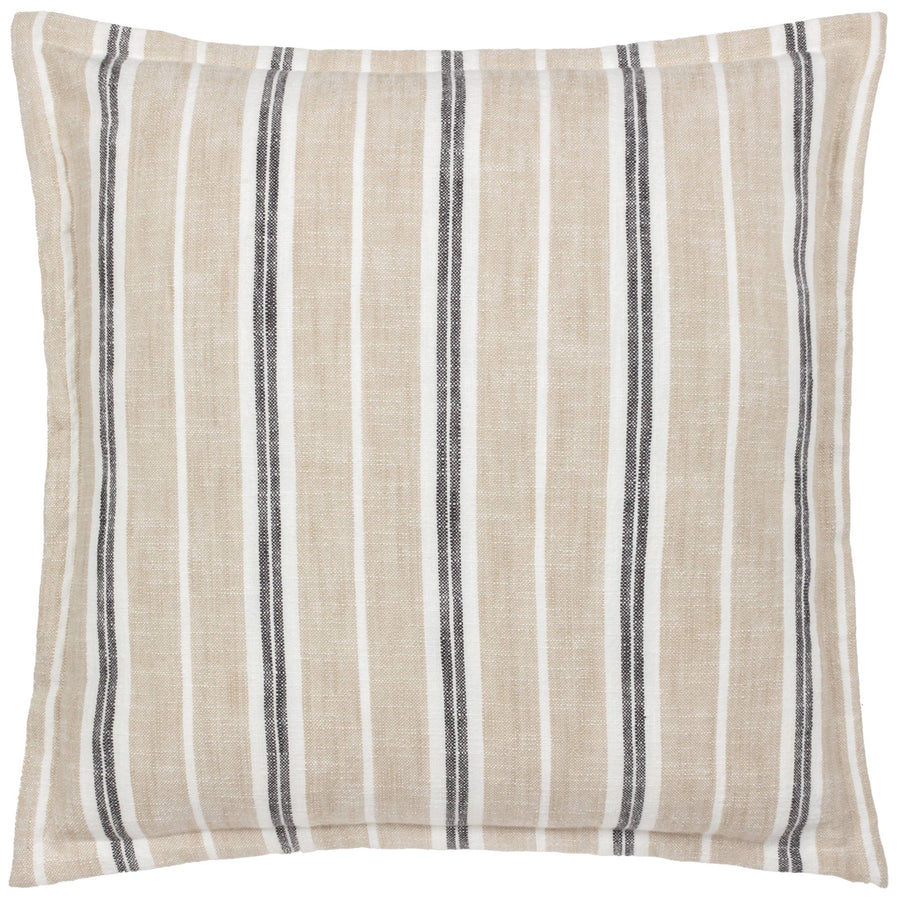 Hebble Striped Cushion Natural Black: Natural Black 50 x 50cm