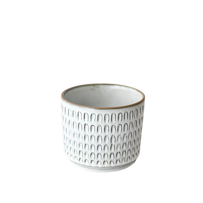 Textured Pattern Ceramic Glazed Planter