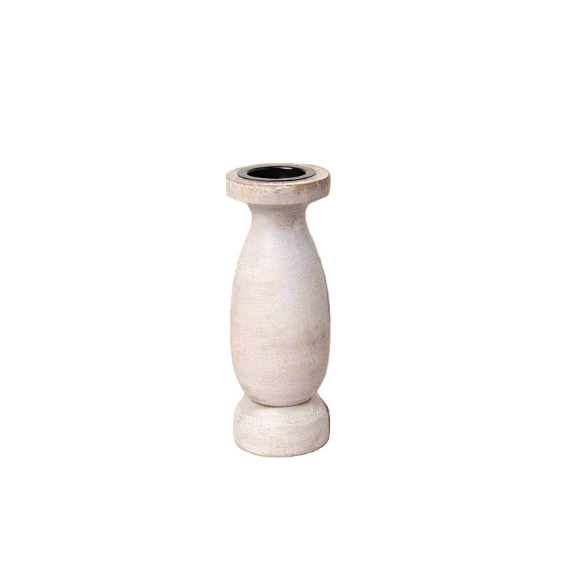 Wooden Pillar Candle Holder