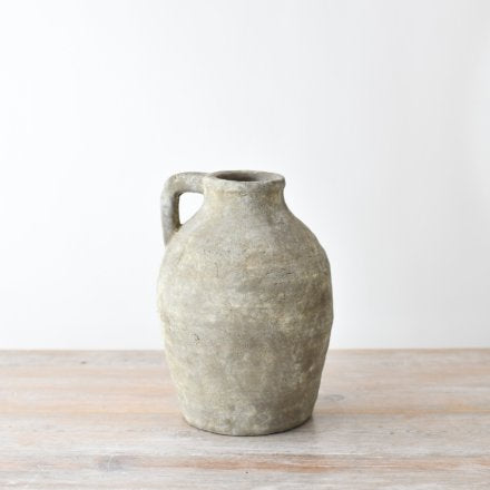 Stone Terracotta Vase with Handle, 28cm
