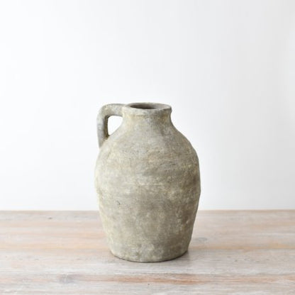 Stone Terracotta Vase with Handle, 28cm