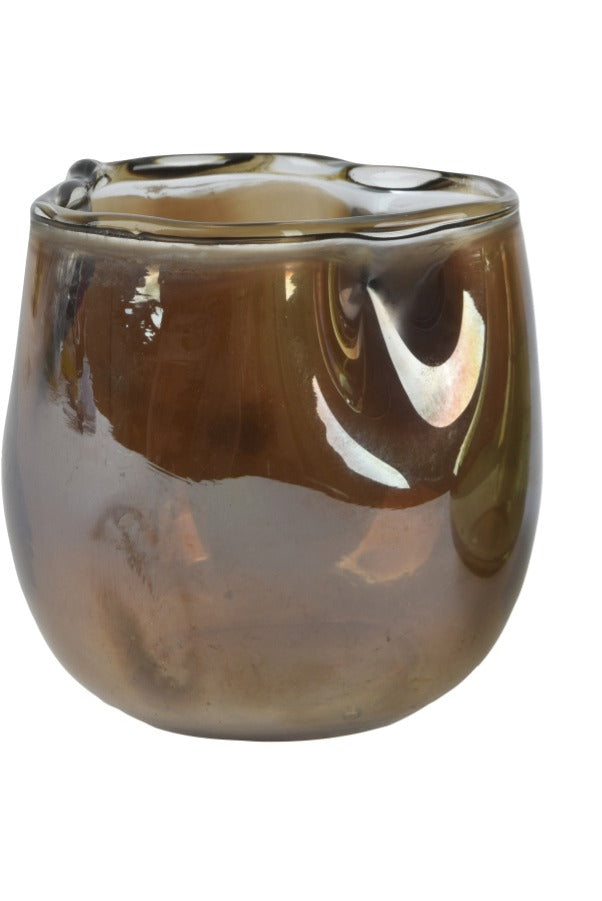 Brown Tinted Glass Tea light Holder