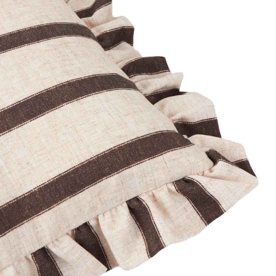 Connie Stripe Cushion Chocolate