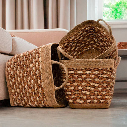 Square Seagrass Basket with Tapered Base