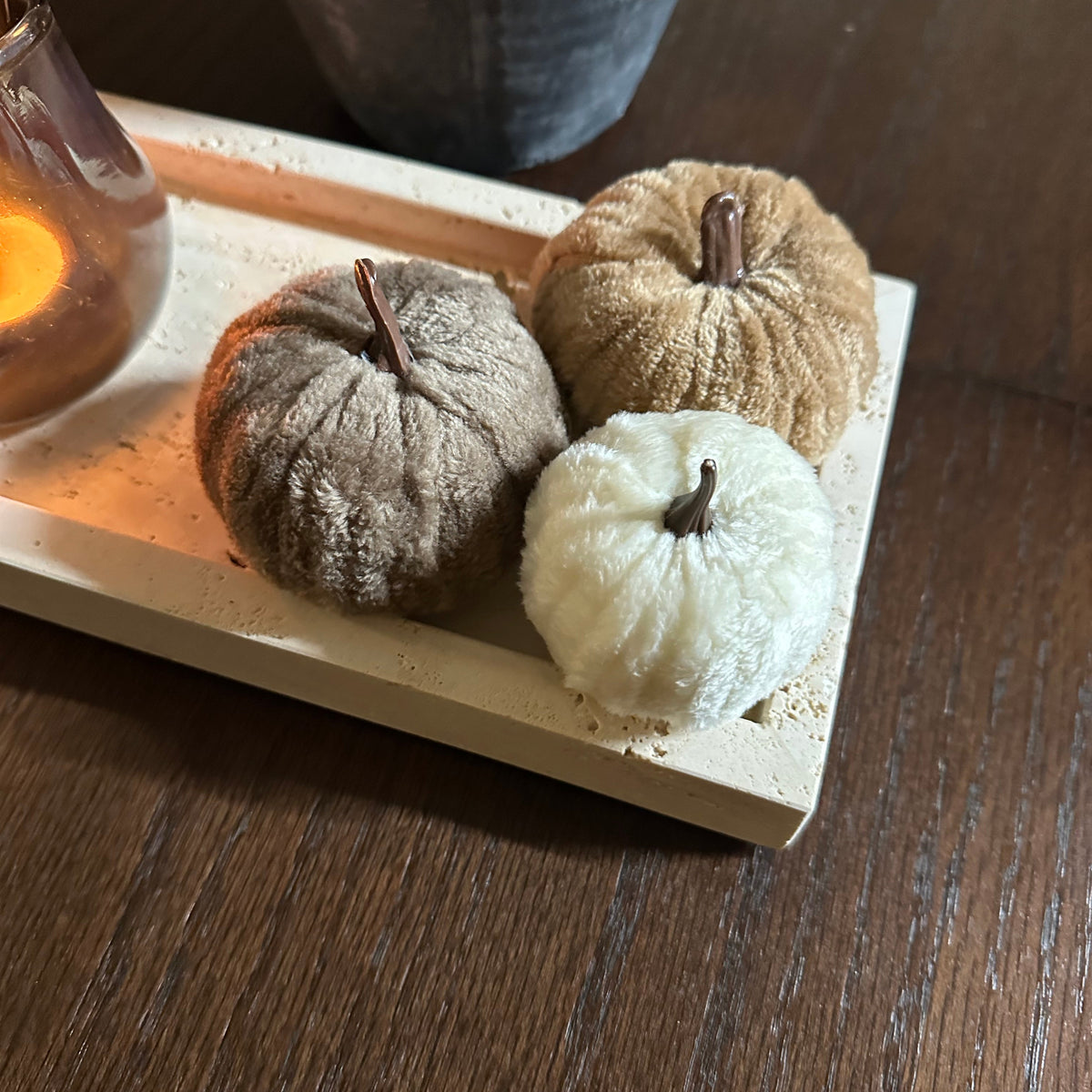 Set of Neutral Fabric Pumpkins