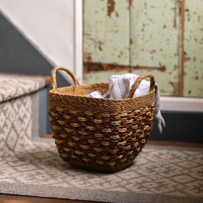 Square Seagrass Basket with Tapered Base