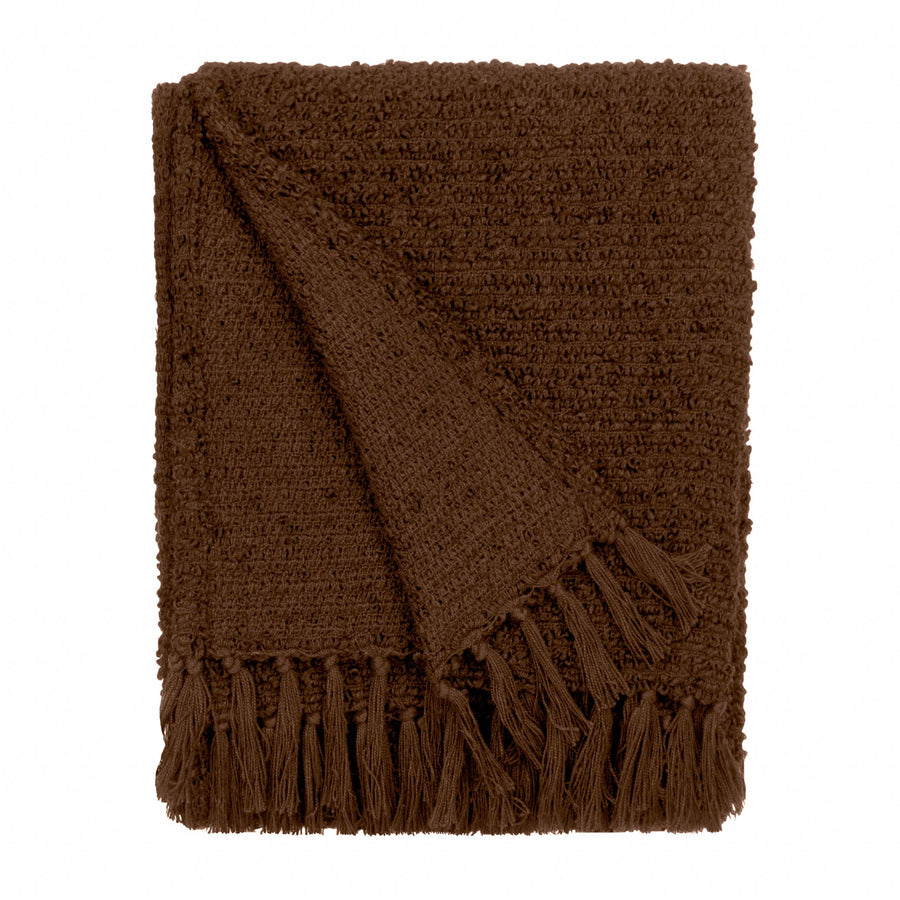 Candar Textured Boucle Throw Cocoa: Cocoa / 130 x 170cm