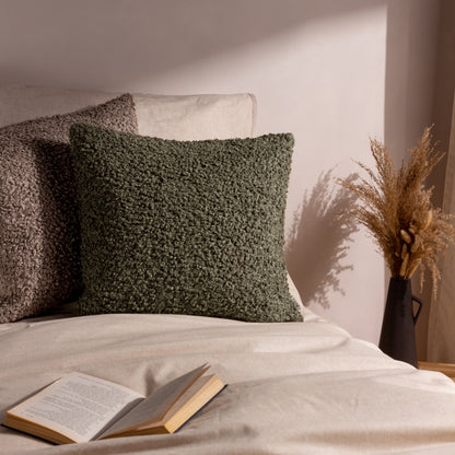 Cabu Chunky Boucle Cushion Khaki