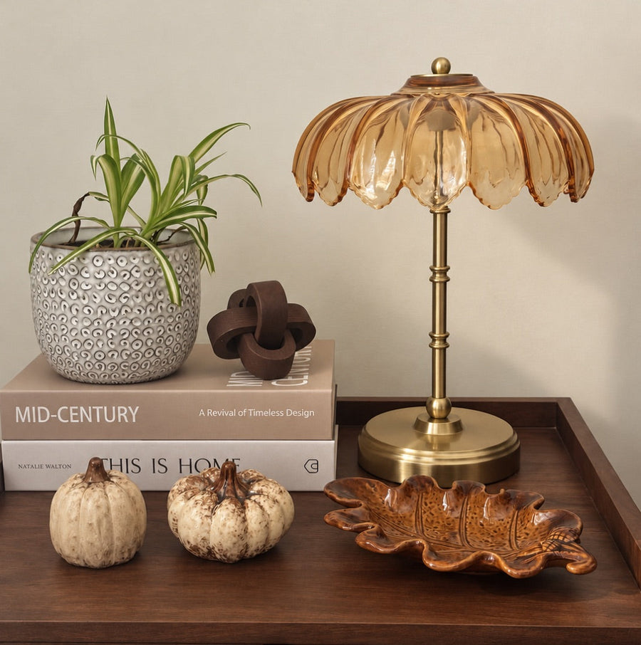 Neutral Ceramic Pumpkin Ornament - Small
