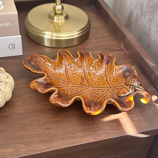 Brown Leaf Trinket Tray