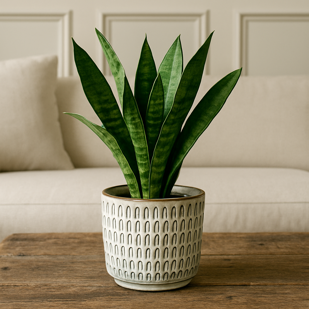 Textured Pattern Ceramic Glazed Planter