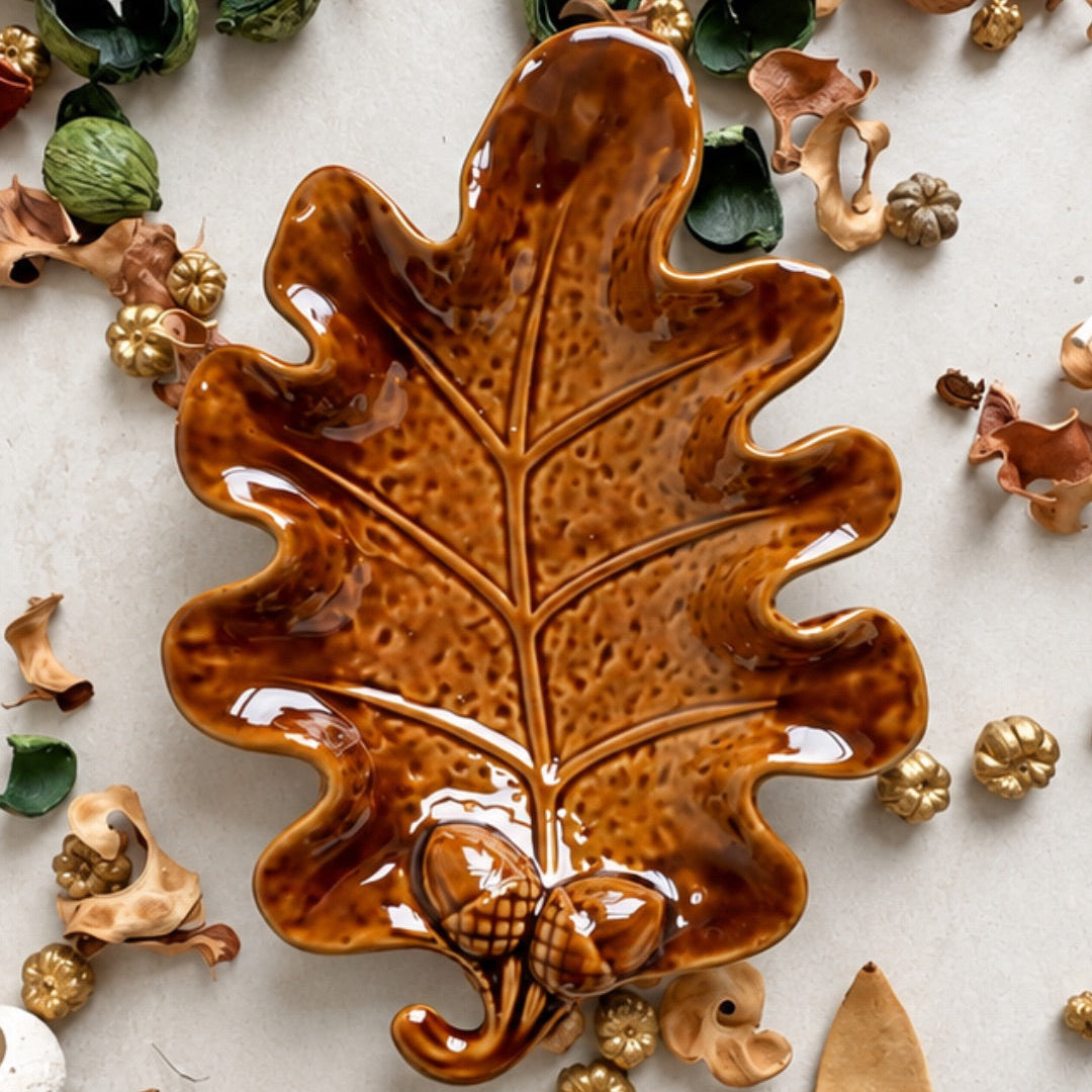Brown Leaf Trinket Tray