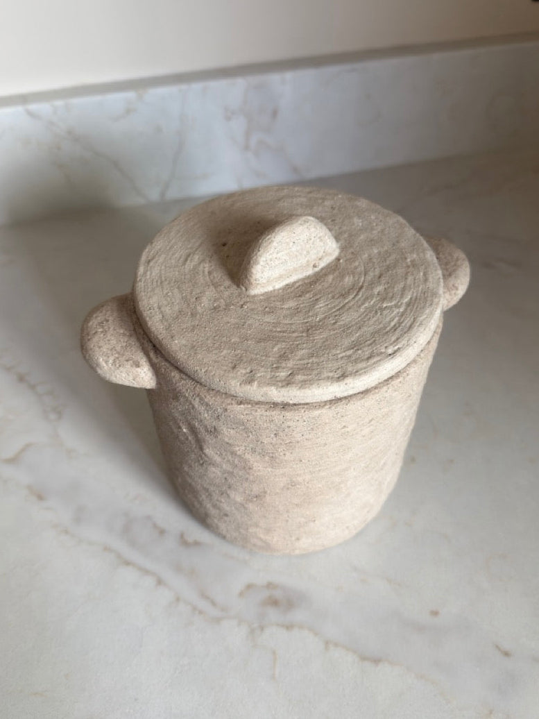 Stone-effect Storage Pot