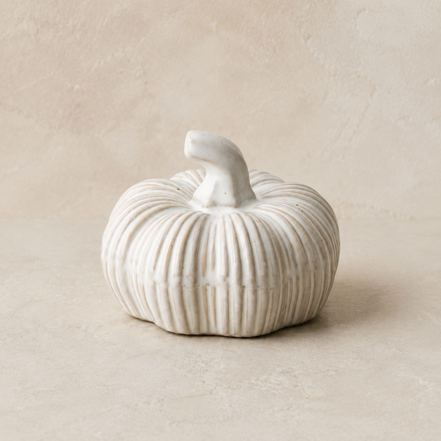 Textured Ceramic Pumpkin Ornament