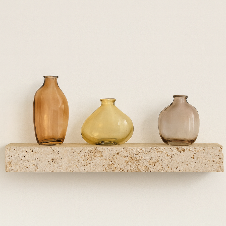 Natural Handcrafted Organic Glass Vases - 3 pack