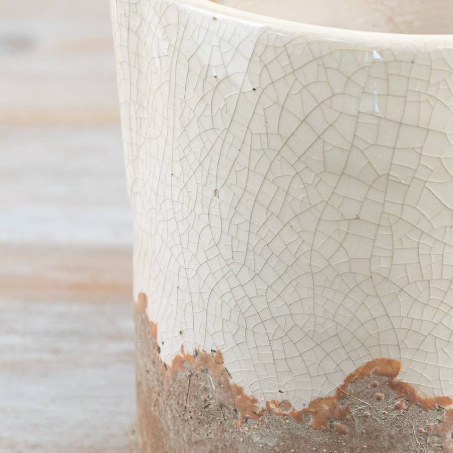Ceramic Cream & Brown Jug vase