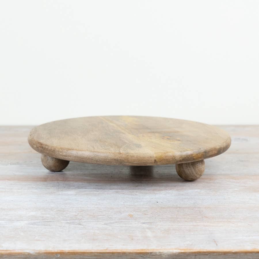 Round Wood Display Tray