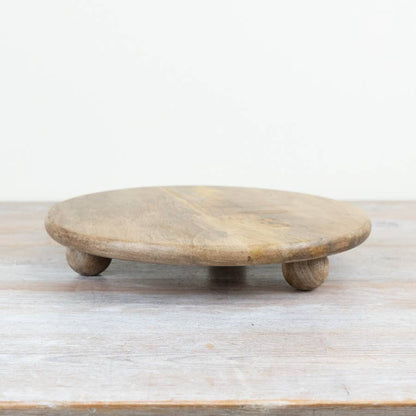 Round Wood Display Tray