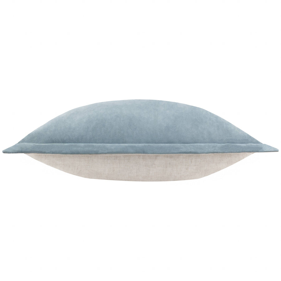 Merton Square Velvet Cushion Dusty Blue: Dusty Blue 55 x 55cm