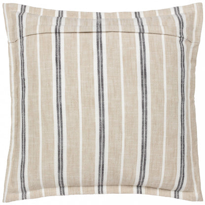 Hebble Striped Cushion Natural Black: Natural Black 50 x 50cm
