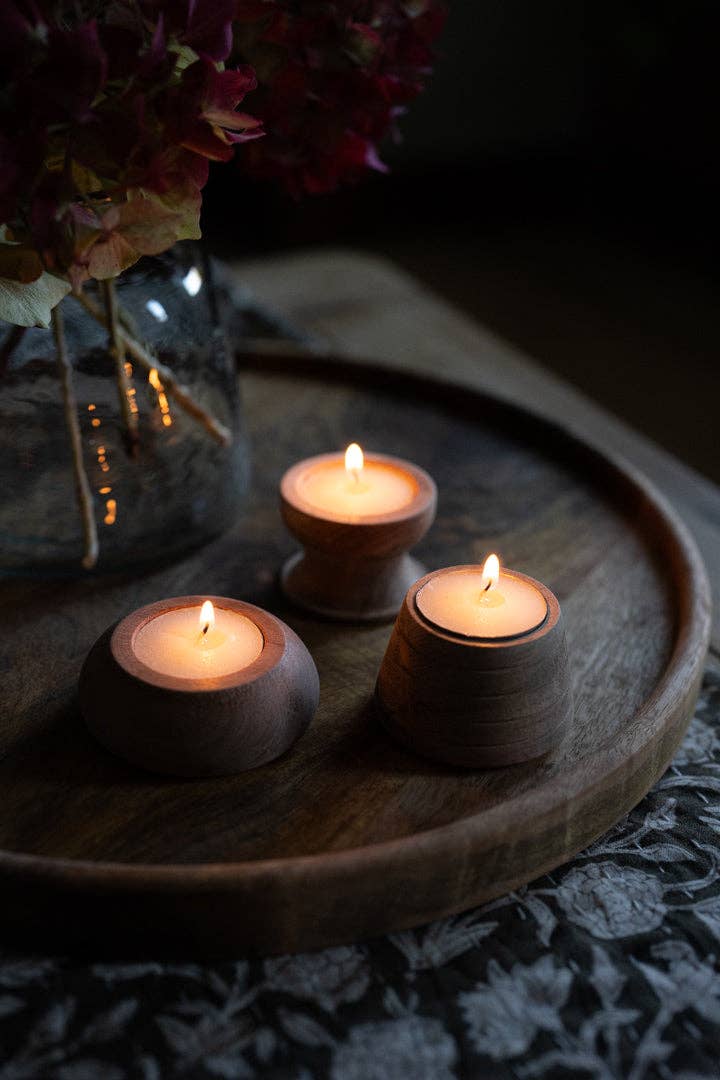 Round Mango Wood Tray