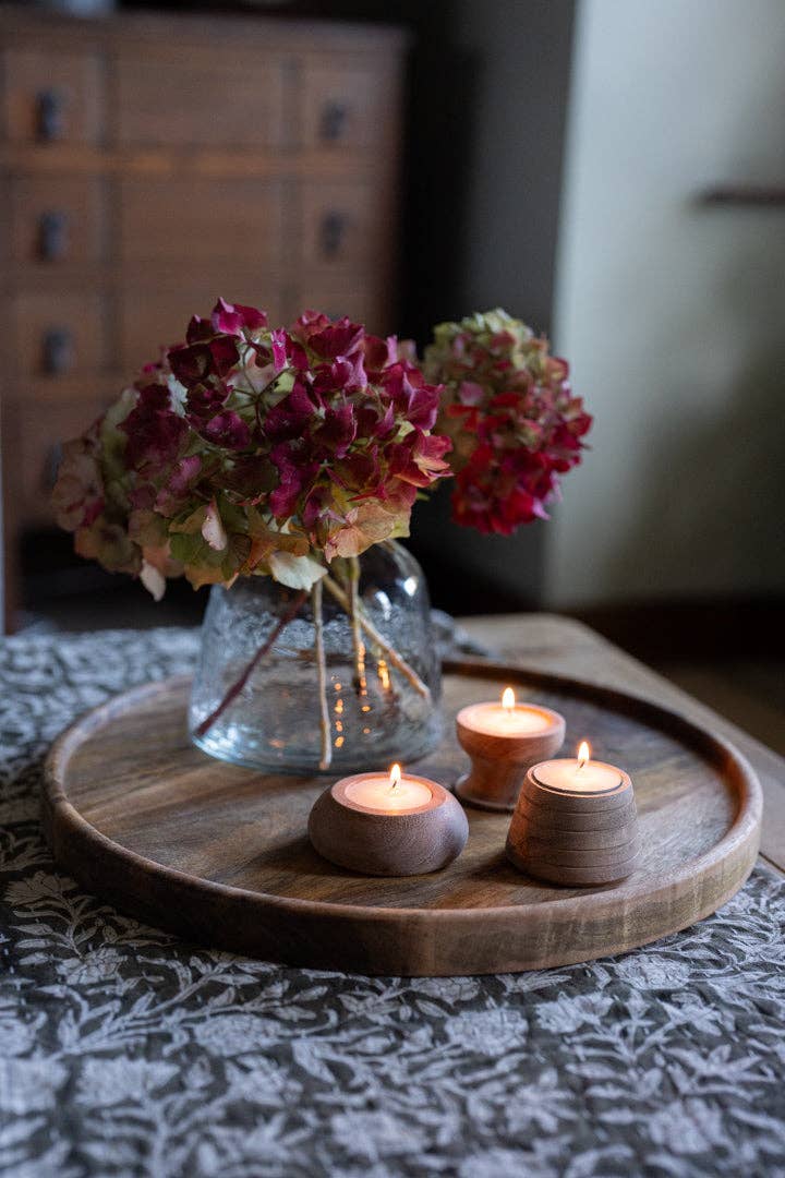 Round Mango Wood Tray