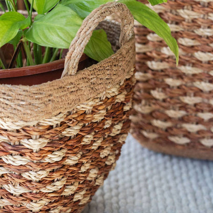 Square Seagrass Basket with Tapered Base