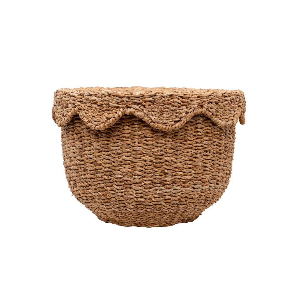 Scallop Lidded Storage Basket